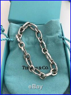 Tiffany & Co Oval Clasping Links 7.25 Adjustable Charm Bracelet Sterling Silver