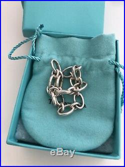 Tiffany & Co Oval Clasping Links 7.25 Adjustable Charm Bracelet Sterling Silver