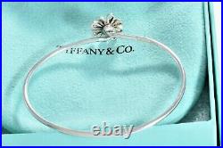 Tiffany & Co Paloma Picasso 18K Gold Silver Daisy Bangle Charm Bracelet Hook