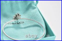 Tiffany & Co Paloma Picasso 18K Gold Silver Daisy Bangle Charm Bracelet Hook