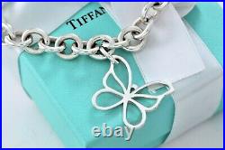 Tiffany & Co. RARE Silver Nature Large Butterfly Charm 7 Bracelet withPackaging