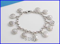 Tiffany & Co RARE Silver Zodiac Circle Round Charm Chinese Western Bracelet