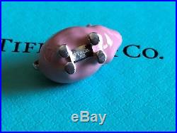 Tiffany & Co RARE silver pink enamel pig piglet pendant charm necklace bracelet