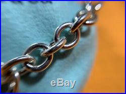 Tiffany & Co. Rare Sterling Silver 925 Teddy Bear Charm Link Bracelet Size 7