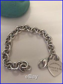 Tiffany & Co Return To Tiffany Sterling Silver Heart Tag Charm Bracelet