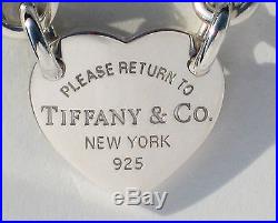 Tiffany & Co Return To Tiffany Sterling Silver Heart Tag Charm Curved Bracelet