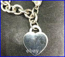 Tiffany & Co. Return to Heart Charm Tag Bracelet Silver 925 withBox and Pouch 6.7