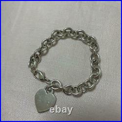 Tiffany & Co. Return to Heart Charm Tag Bracelet Sterling Silver 925 NO BOX Used