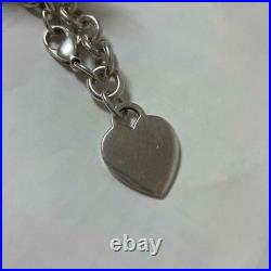 Tiffany & Co. Return to Heart Charm Tag Bracelet Sterling Silver 925 NO BOX Used