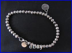 Tiffany & Co. Return to Tiffany 925 Sterling Silver Beaded Charm Bracelet Bangle