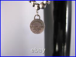 Tiffany & Co. Return to Tiffany 925 Sterling Silver Beaded Charm Bracelet Bangle