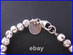 Tiffany & Co. Return to Tiffany 925 Sterling Silver Beaded Charm Bracelet Bangle