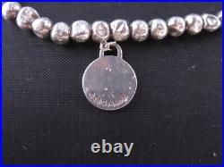 Tiffany & Co. Return to Tiffany 925 Sterling Silver Beaded Charm Bracelet Bangle