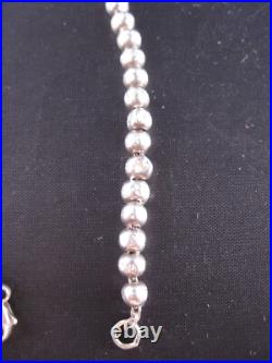 Tiffany & Co. Return to Tiffany 925 Sterling Silver Beaded Charm Bracelet Bangle