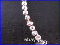 Tiffany & Co. Return to Tiffany 925 Sterling Silver Beaded Charm Bracelet Bangle
