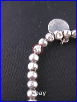 Tiffany & Co. Return to Tiffany 925 Sterling Silver Beaded Charm Bracelet Bangle