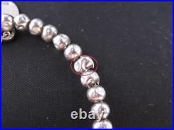 Tiffany & Co. Return to Tiffany 925 Sterling Silver Beaded Charm Bracelet Bangle