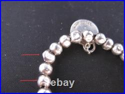Tiffany & Co. Return to Tiffany 925 Sterling Silver Beaded Charm Bracelet Bangle