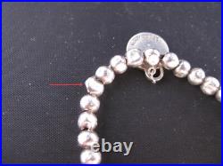 Tiffany & Co. Return to Tiffany 925 Sterling Silver Beaded Charm Bracelet Bangle