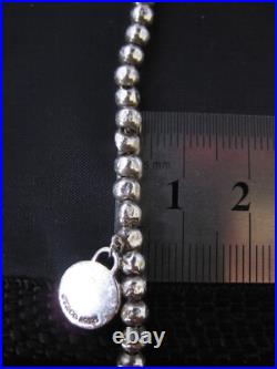 Tiffany & Co. Return to Tiffany 925 Sterling Silver Beaded Charm Bracelet Bangle