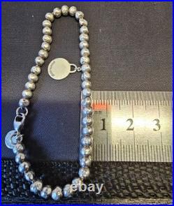Tiffany & Co. Return to Tiffany 925 Sterling Silver Beaded Charm Bracelet Bangle