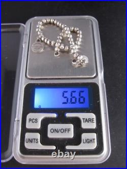 Tiffany & Co. Return to Tiffany 925 Sterling Silver Beaded Charm Bracelet Bangle