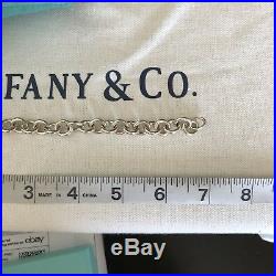 Tiffany & Co Return to Tiffany Blue Enamel Heart Charm Bracelet Silver Engraved