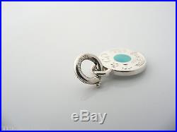 Tiffany & Co Silver 1837 Circle Blue Enamel Charm Clasp 4 Necklace Bracelet