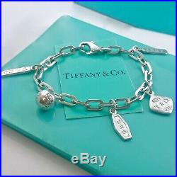Tiffany & Co. Silver 1837 Elements 5 Five Charm Bracelet 7in / 22.7gr. 190221G