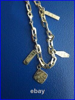Tiffany & Co Silver 1837 Elements Multi Charm Dangle Bangle Oval Bracelet 8L