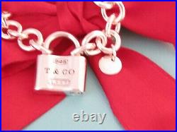 Tiffany & Co Silver 1837 Padlock Charm Bracelet 7