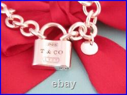 Tiffany & Co Silver 1837 Padlock Charm Bracelet 7