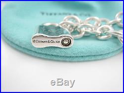 Tiffany & Co Silver 1837 Padlock Charm Bracelet Bangle Box Pouch
