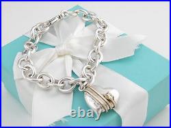 Tiffany & Co Silver 18k Gold Heart And Arrow Charm Bracelet Pouch Included