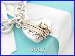 Tiffany & Co Silver 18k Gold Heart And Arrow Charm Bracelet Pouch Included