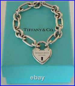 Tiffany & Co Silver 925 Heart Charm Arc Bracelet