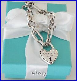 Tiffany & Co Silver 925 Heart Charm Arc Bracelet