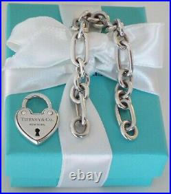 Tiffany & Co Silver 925 Heart Charm Arc Bracelet