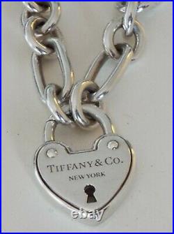 Tiffany & Co Silver 925 Heart Charm Arc Bracelet