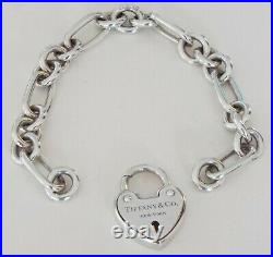 Tiffany & Co Silver 925 Heart Charm Arc Bracelet