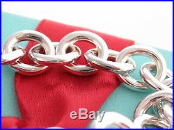 Tiffany & Co Silver 925 Heart Tag Charm Pendant 7.5 Bracelet MSRP $275
