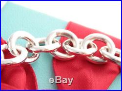 Tiffany & Co Silver 925 Heart Tag Charm Pendant 7.5 Bracelet MSRP $275