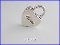 Tiffany & Co Silver 925 MOM Heart Padlock Pendant Charm 4 Necklace Bracelet