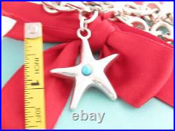 Tiffany & Co Silver 925 Turquoise Starfish Charm Bracelet 7.5