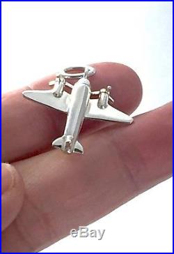 Tiffany & Co Silver Airplane Plane Charm Pendant 4 Bracelet/ Necklace 181129D