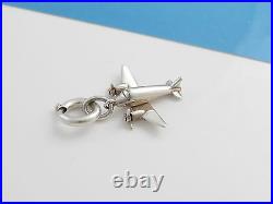 Tiffany & Co Silver Airplane Plane Charm Pendant 4 Necklace / Bracelet Clasp