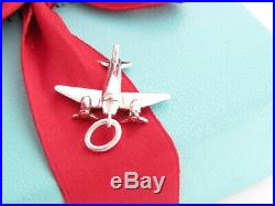 Tiffany & Co Silver Airplane Plane Charm Pendant For Necklace Bracelet