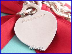 Tiffany & Co Silver Alphabet Letter K Heart Charm Pendant Bracelet 7.5
