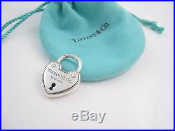 Tiffany & Co Silver Arc Padlock Lock Heart Charm Pendant 4 Necklace Or Bracelet