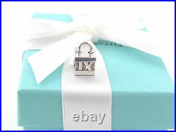 Tiffany & Co Silver Atlas Padlock Charm 4 Necklace Bracelet Pouch Included
